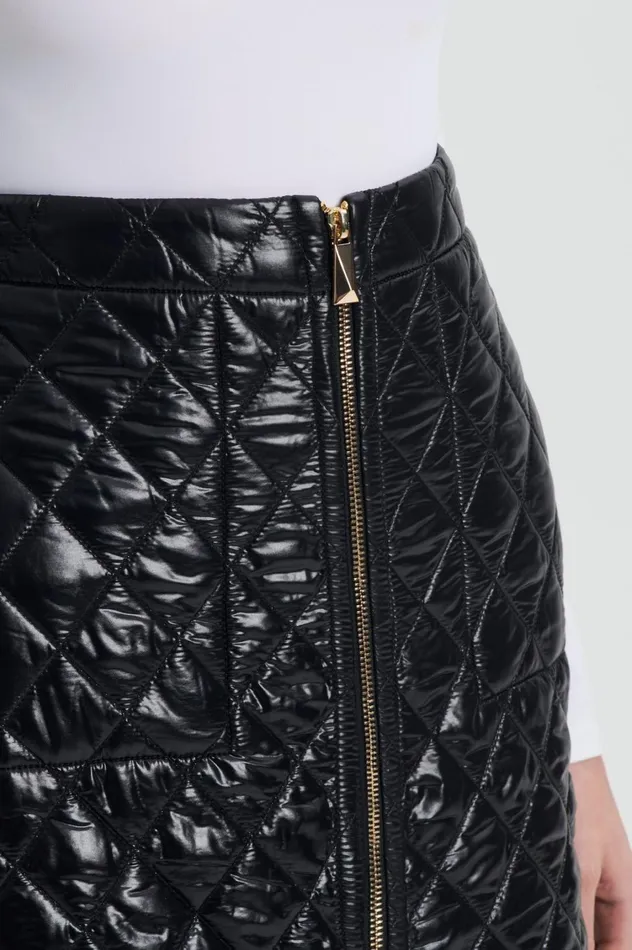 Skirts Women Scanlan Theodore QUILTED SKIRT Black Skirts Women Scanlan Theodore QUILTED SKIRT Black