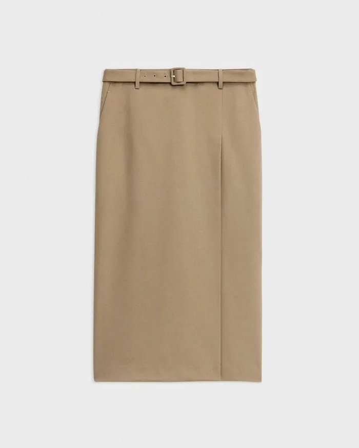 Skirts Women Theory Trouser Skirt In Wool Gabardine Barley