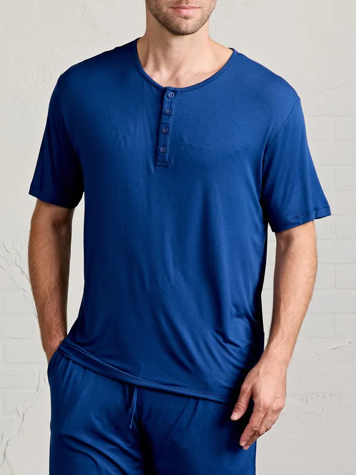 Sleepwear Men Tasc Performance Bamboo Silk Sleep Short Sleeve Henley