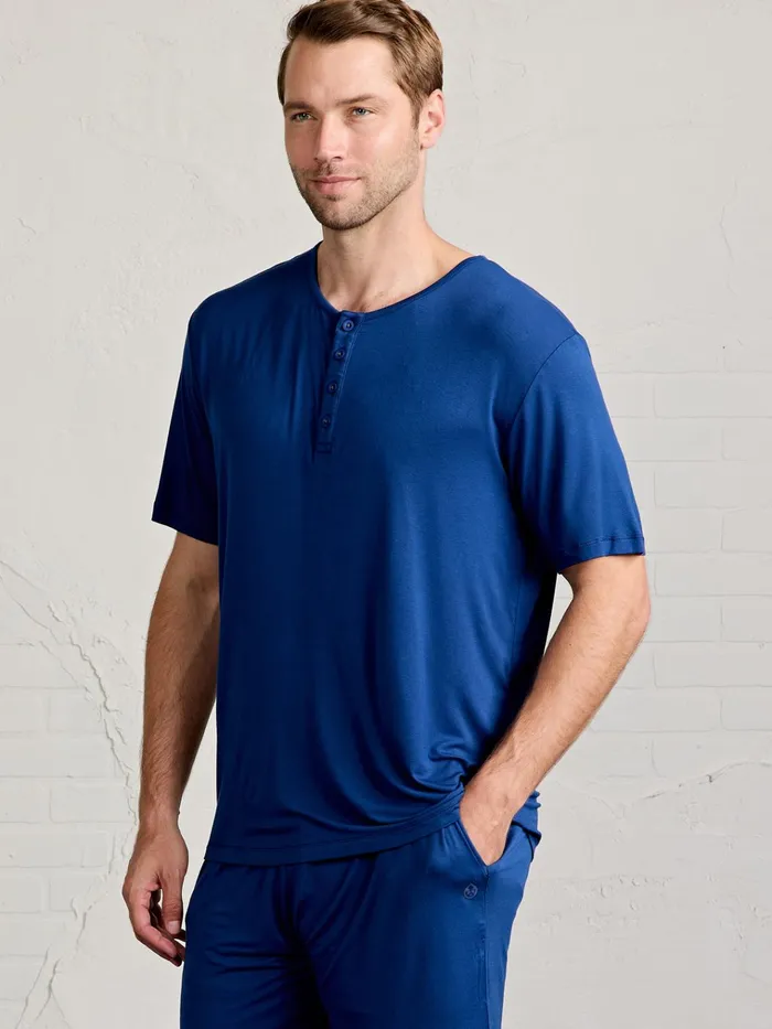 Sleepwear Men Tasc Performance Bamboo Silk Sleep Short Sleeve Henley