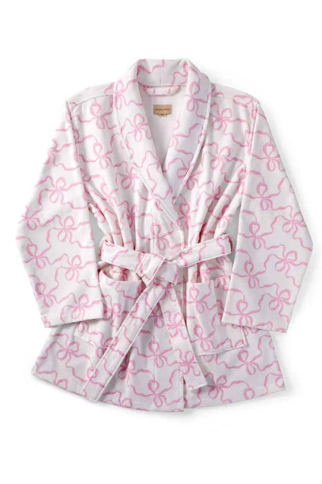 Sleepwear Women LoveShackFancy Indie Cotton Bath Robe Pink Bonnet