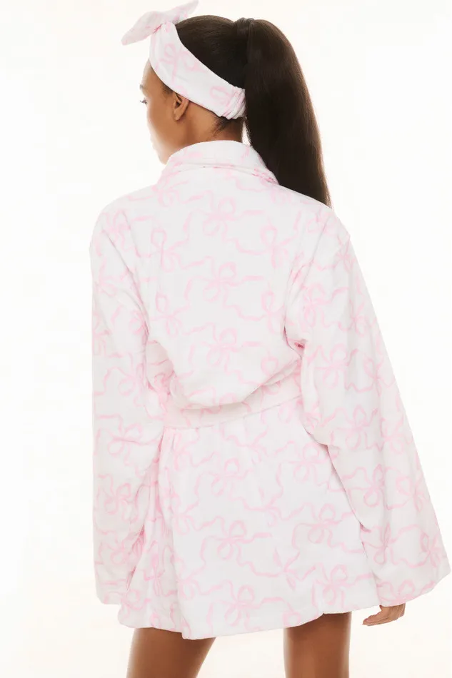 Sleepwear Women LoveShackFancy Indie Cotton Bath Robe Pink Bonnet Sleepwear Women LoveShackFancy Indie Cotton Bath Robe Pink Bonnet