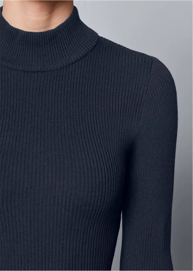 SLEEVE DETAIL SWEATER DRESS Navy Women VENUS Midi Dresses