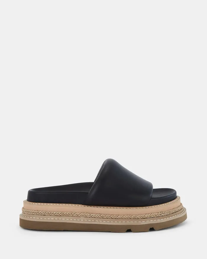 Slides Women NOVO Shoes SERRATA BLACK Flatform