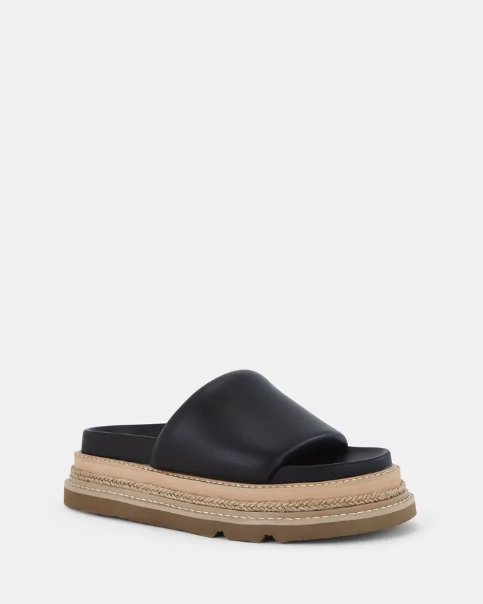 Slides Women NOVO Shoes SERRATA BLACK Flatform