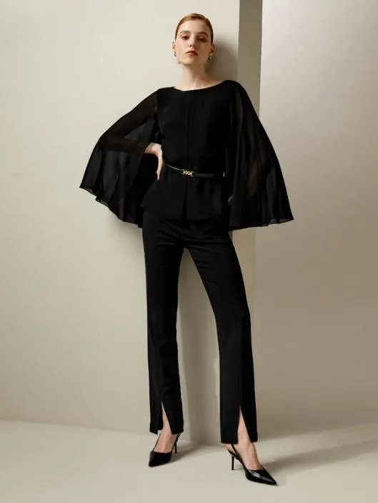 Slim Fit Silk CapeStyle Blouse Women Blouses Lilysilk Shirts
