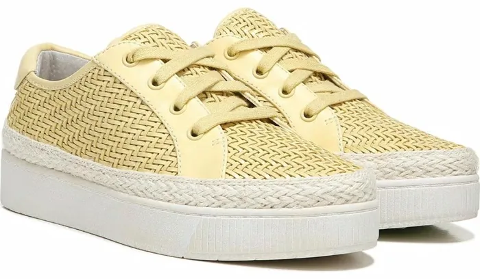 Sneakers Women Franco Sarto Franco Hyria Platform Sneaker Yellow Woven Leather