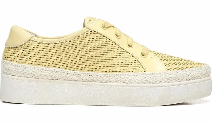 Sneakers Women Franco Sarto Franco Hyria Platform Sneaker Yellow Woven Leather