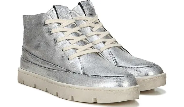 Sneakers Women Franco Sarto Franco Pryce Mid Top Sneaker Silver Leather