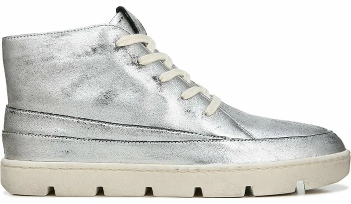 Sneakers Women Franco Sarto Franco Pryce Mid Top Sneaker Silver Leather