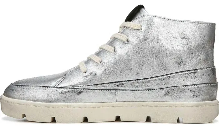 Sneakers Women Franco Sarto Franco Pryce Mid Top Sneaker Silver Leather