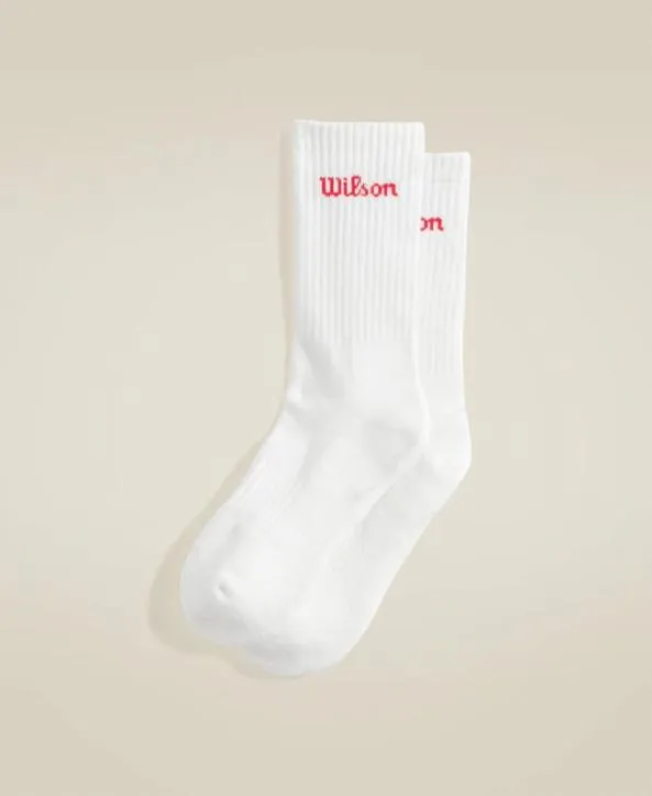 Socks Women Wilson Crew Sock Bright White Infared