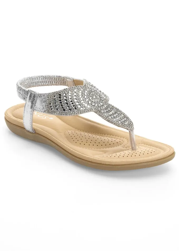 SPARKLE THONG SANDALS Silver Women VENUS Casual