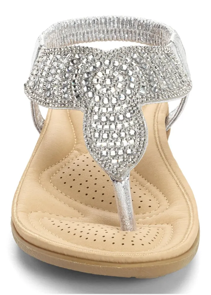 SPARKLE THONG SANDALS Silver Women VENUS Casual
