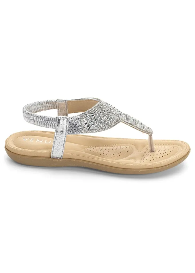 SPARKLE THONG SANDALS Silver Women VENUS Casual
