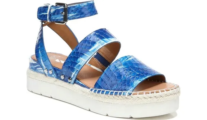Sport Sandals Women Franco Sarto Sarto Calvin Wedge Sandal Blue Snake Leather Sport Sandals Women Franco Sarto Sarto Calvin Wedge Sandal Blue Snake Leather