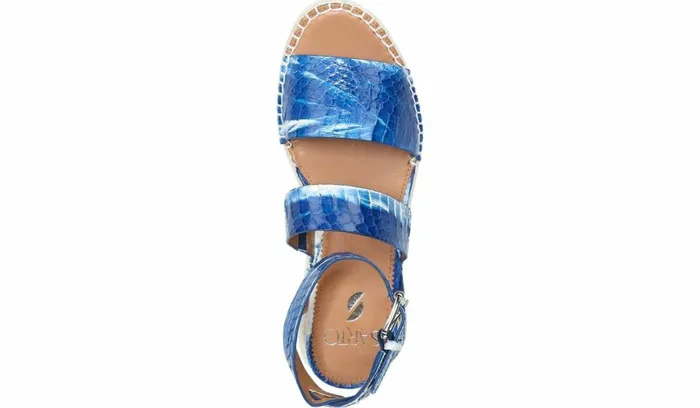 Sport Sandals Women Franco Sarto Sarto Calvin Wedge Sandal Blue Snake Leather