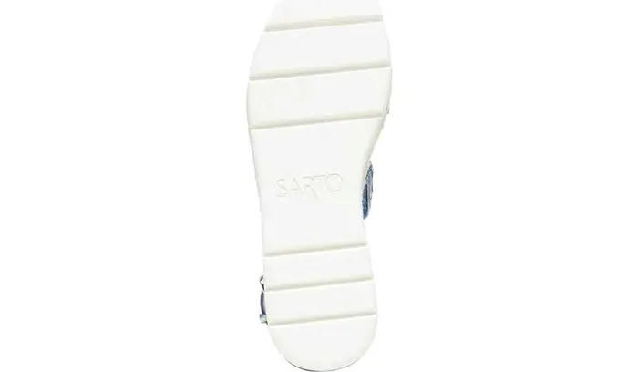 Sport Sandals Women Franco Sarto Sarto Calvin Wedge Sandal Blue Snake Leather