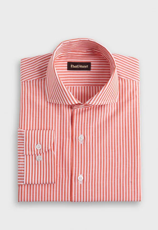 Sport Shirts Mens Paulstuart Bengal Stripe Cotton and Linen Sport Shirt Light Blue Sport Shirts Mens Paulstuart Bengal Stripe Cotton and Linen Sport Shirt Light Blue