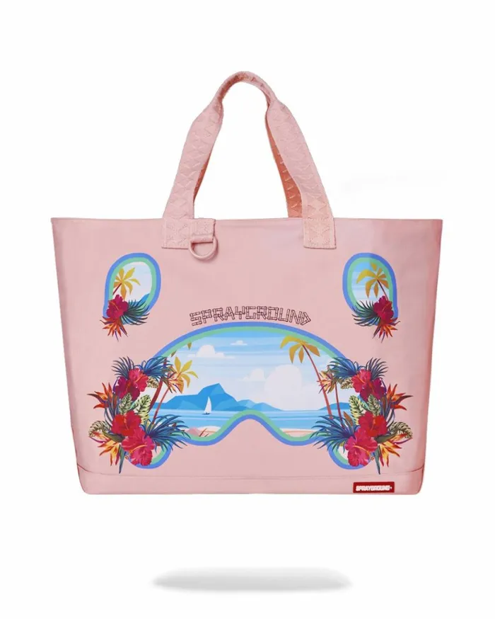 SPRAYGROUND BORA BORA SHARK ISLAND VILLA BEACH TOTE Bags