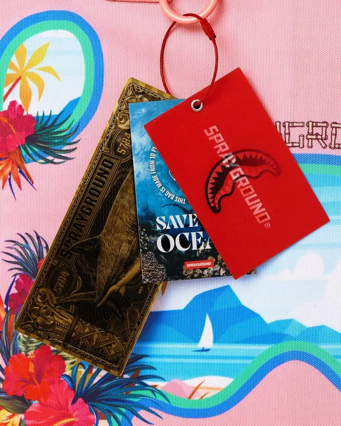 SPRAYGROUND BORA BORA SHARK ISLAND VILLA BEACH TOTE Bags