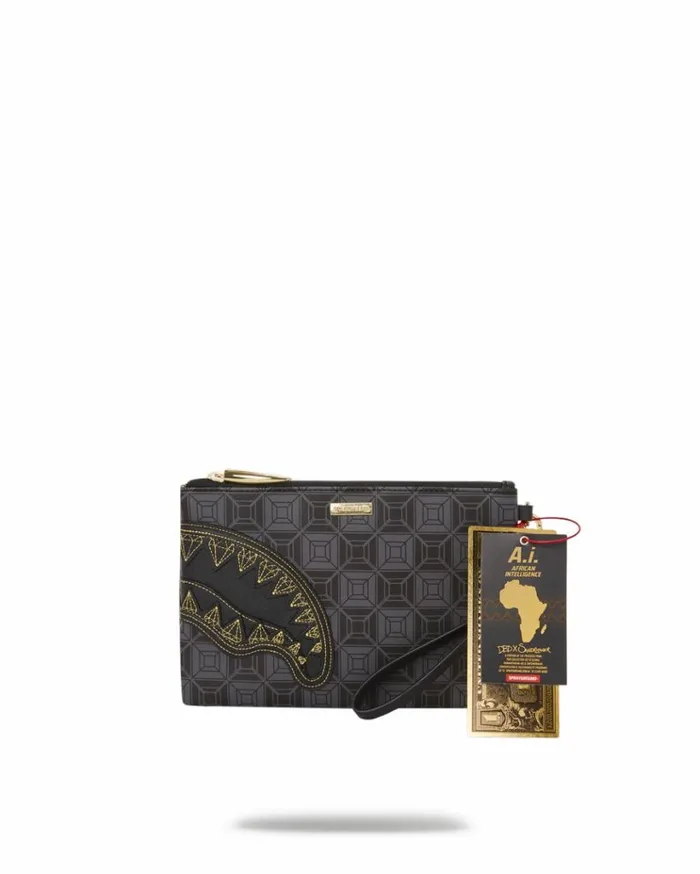 SPRAYGROUND OBSIDIAN STUNNER Ai6 SANDFLOWER COLLAB CROSSOVER CLUTCH Bags