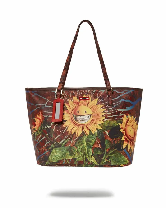 SPRAYGROUND SUNFLOWER GRIN RON ENGLISH COLLAB TOTE Bags