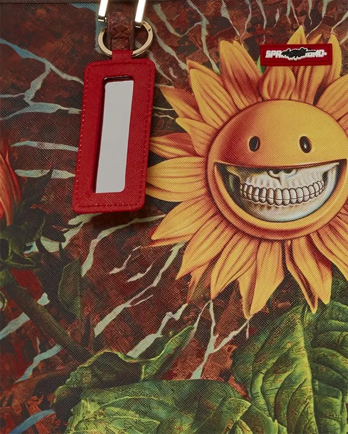 SPRAYGROUND SUNFLOWER GRIN RON ENGLISH COLLAB TOTE Bags