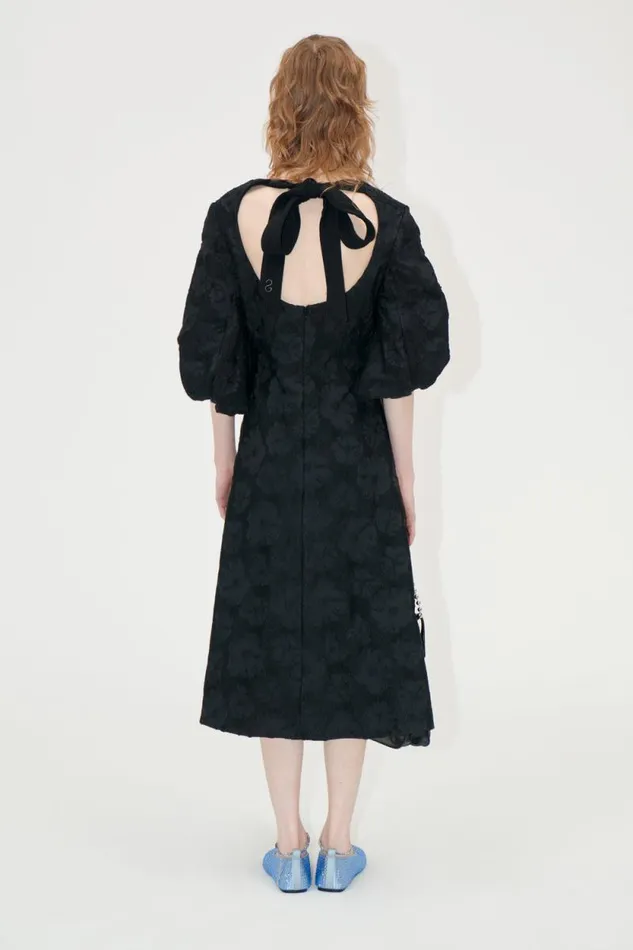 Stine Goya Dresses 34 Volume Sleeves Midi Dress 8211 Anemone Jacquard 8211 Women