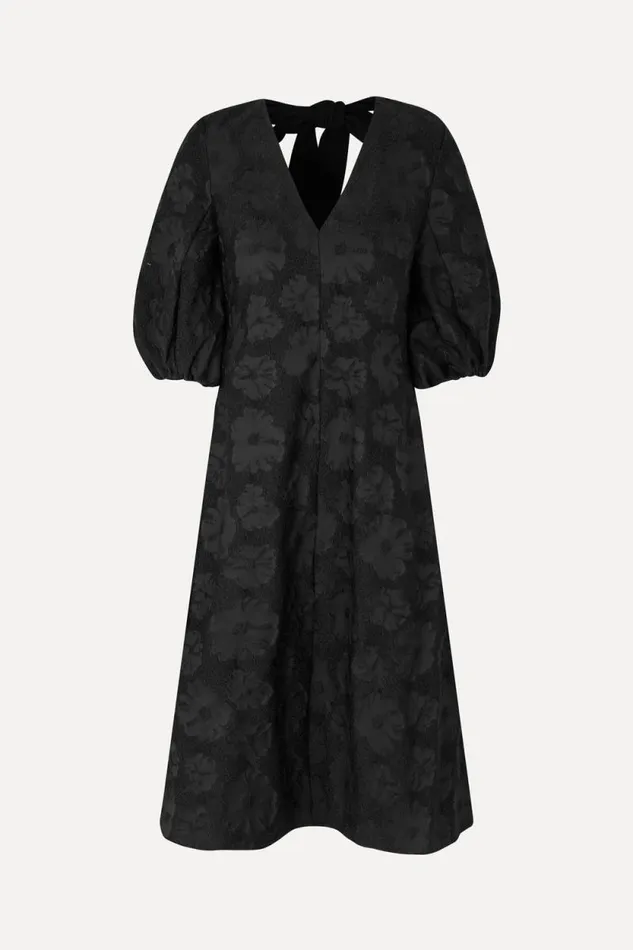 Stine Goya Dresses 34 Volume Sleeves Midi Dress 8211 Anemone Jacquard 8211 Women
