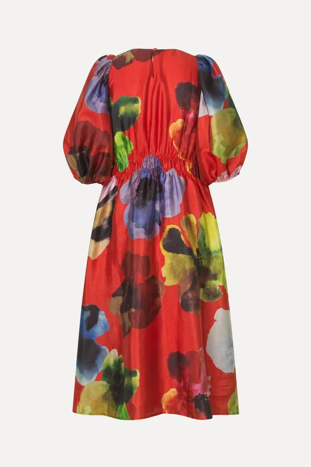 Stine Goya Dresses Elasticated Waist Midi Dress 8211 Bloom In Red 8211 Women