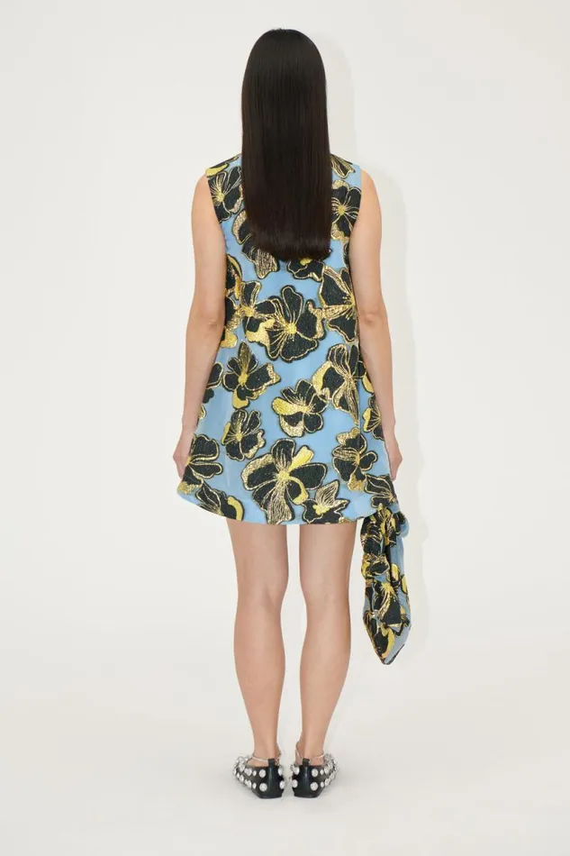 Stine Goya Exclusives Sleeveless VNeck Short Dress 8211 Blue Anemone Jacquard 8211 Women