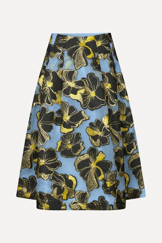 Stine Goya Exclusives Voluminous Midi Skirt 8211 Blue Anemone Jacquard 8211 Women