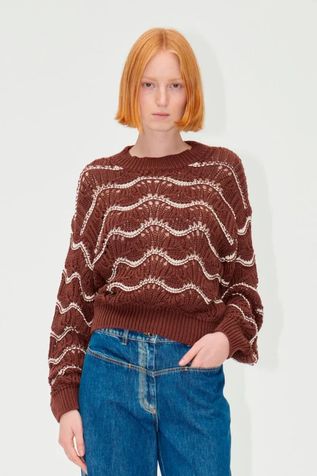 Stine Goya Knitwear SGDirch Jumper 8211 Cream Waves 8211 Women