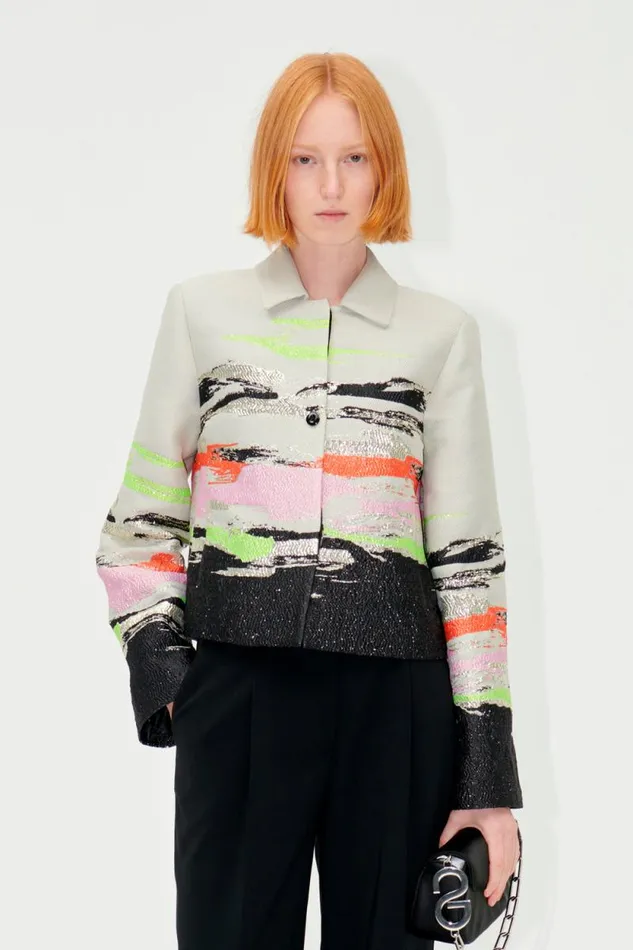 Stine Goya Outerwear SGKiana Jacket 8211 Abstract Strokes 8211 Women