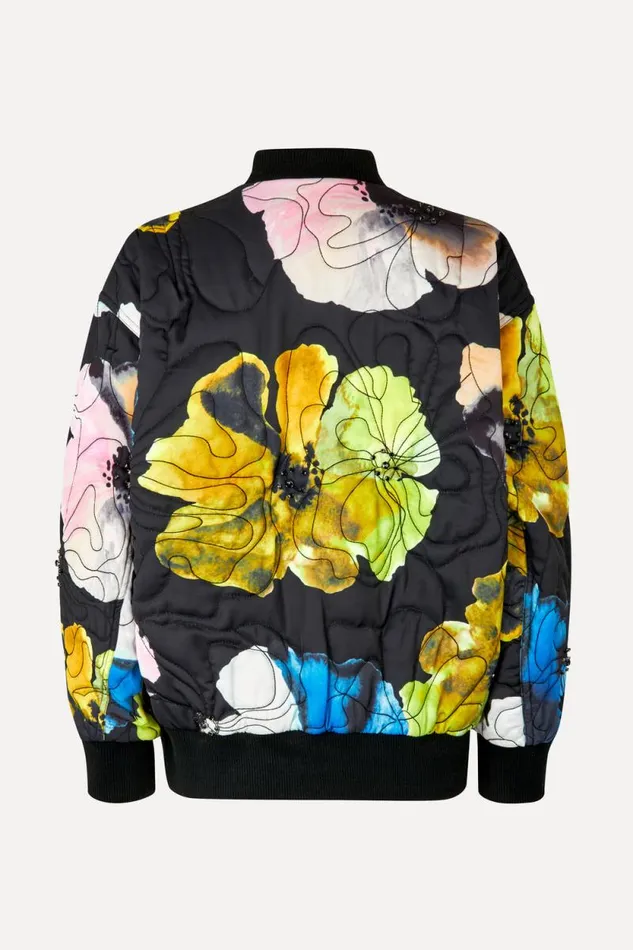 Stine Goya Outerwear Voluminous Bomber Jacket 8211 Watercolor Bloom 8211 Women