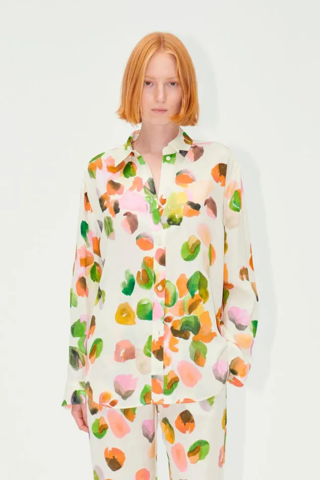 Stine Goya Tops and Shirts SGSophia Shirt 8211 Watercolor Buds 8211 Women