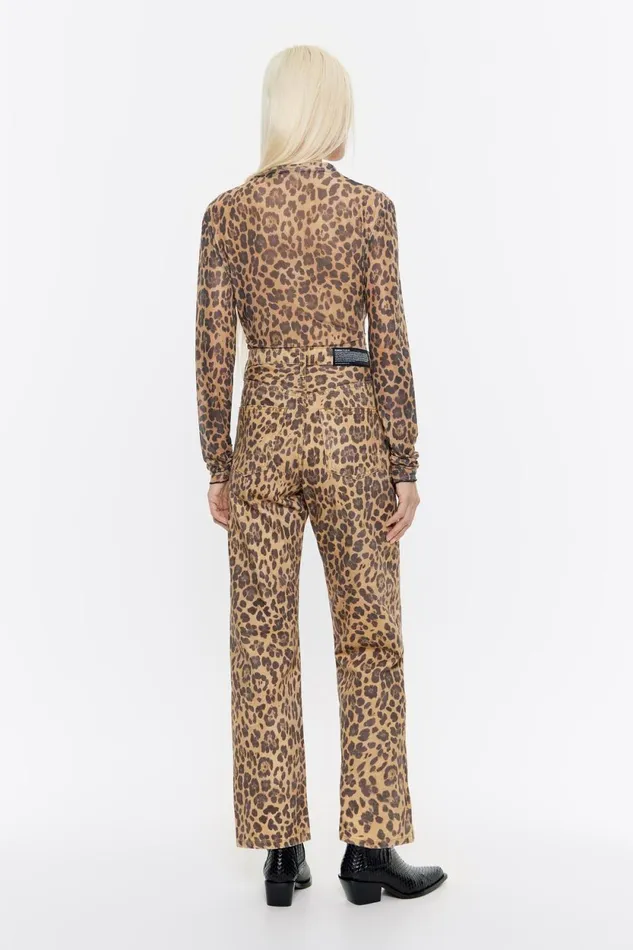 STRAIGHT CROPPED 8211 Beige Leopard Denim Jeans Leopard Natural Women Bimba Y Lola Trousers STRAIGHT CROPPED 8211 Beige Leopard Denim Jeans Leopard Natural Women Bimba Y Lola Trousers