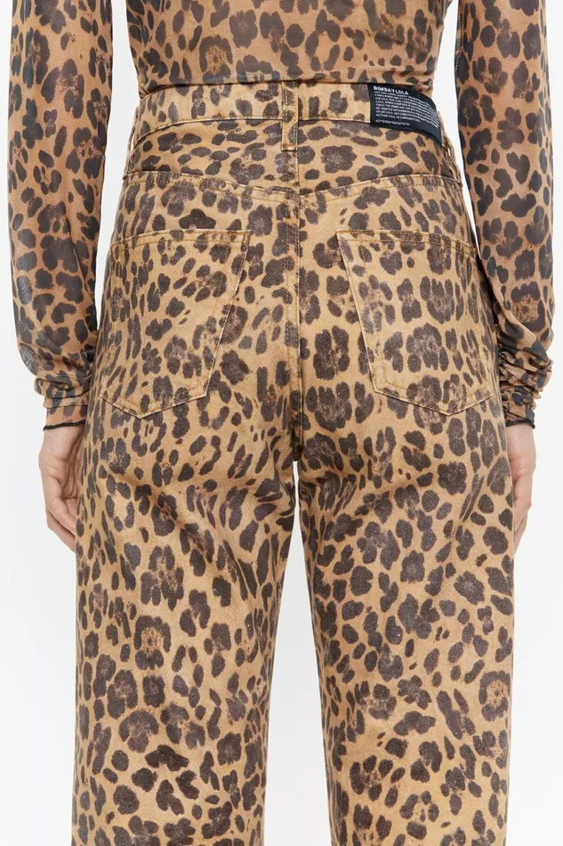 STRAIGHT CROPPED 8211 Beige Leopard Denim Jeans Leopard Natural Women Bimba Y Lola Trousers STRAIGHT CROPPED 8211 Beige Leopard Denim Jeans Leopard Natural Women Bimba Y Lola Trousers