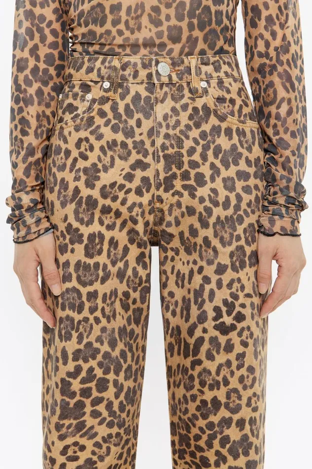STRAIGHT CROPPED 8211 Beige Leopard Denim Jeans Leopard Natural Women Bimba Y Lola Trousers STRAIGHT CROPPED 8211 Beige Leopard Denim Jeans Leopard Natural Women Bimba Y Lola Trousers