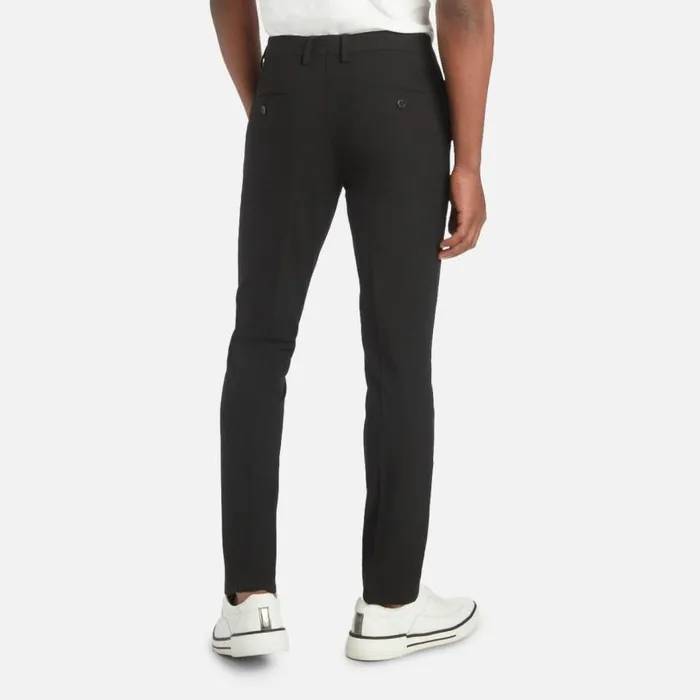Stretch Solid Skinny Fit Flex Waistband Flat Front Dress Pant Black Men Kenneth Cole Bottoms