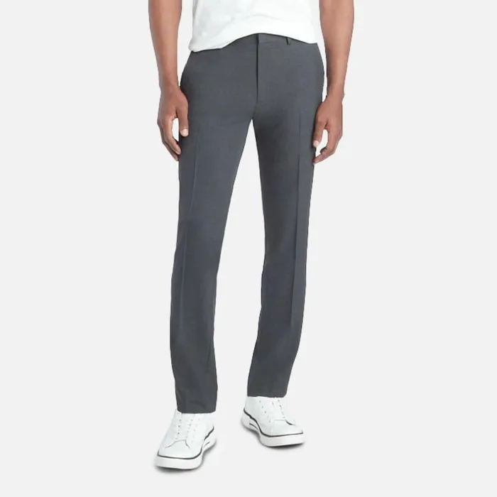 Stretch Solid Skinny Fit Flex Waistband Flat Front Dress Pant Oatmeal Men Kenneth Cole Bottoms