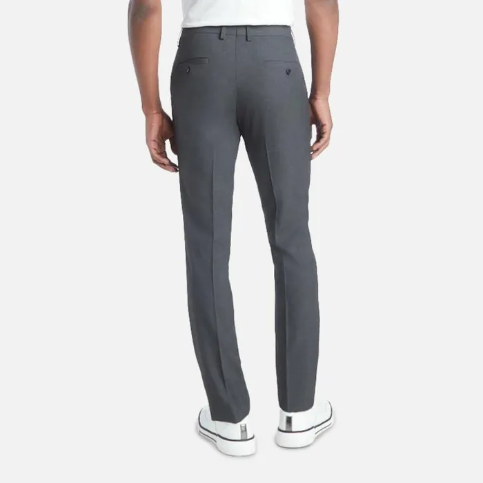 Stretch Solid Skinny Fit Flex Waistband Flat Front Dress Pant Oatmeal Men Kenneth Cole Bottoms