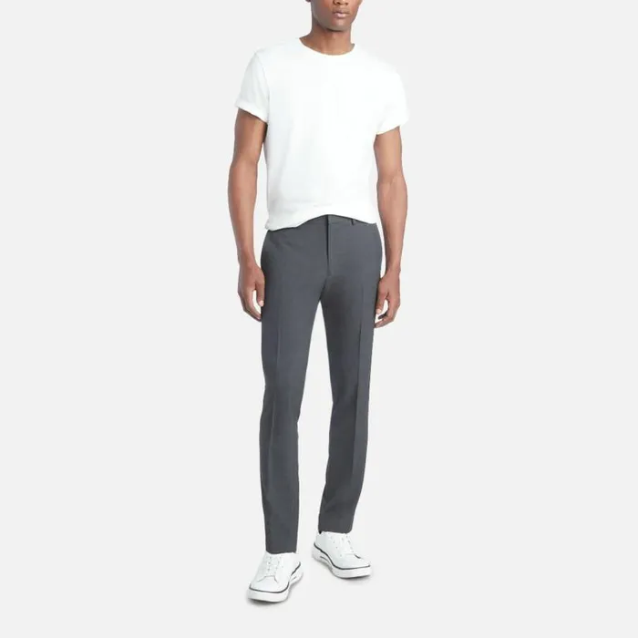Stretch Solid Skinny Fit Flex Waistband Flat Front Dress Pant Oatmeal Men Kenneth Cole Bottoms