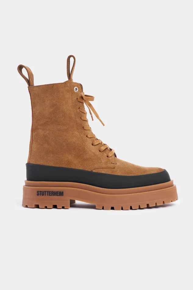 Suede Boots Women Stutterheim Peace Walker Suede Tobacco