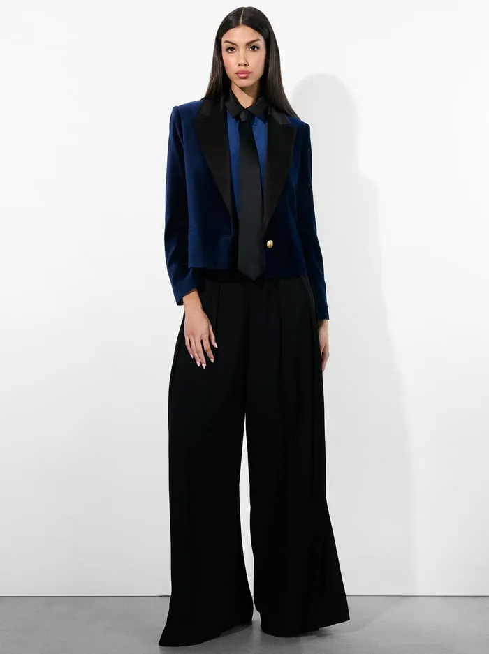 Suits Women Alice Olivia Devyn Velvet Blazer Midnight Blue