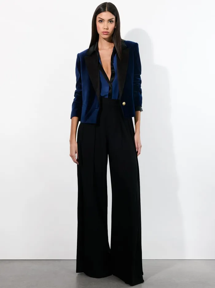 Suits Women Alice Olivia Devyn Velvet Blazer Midnight Blue