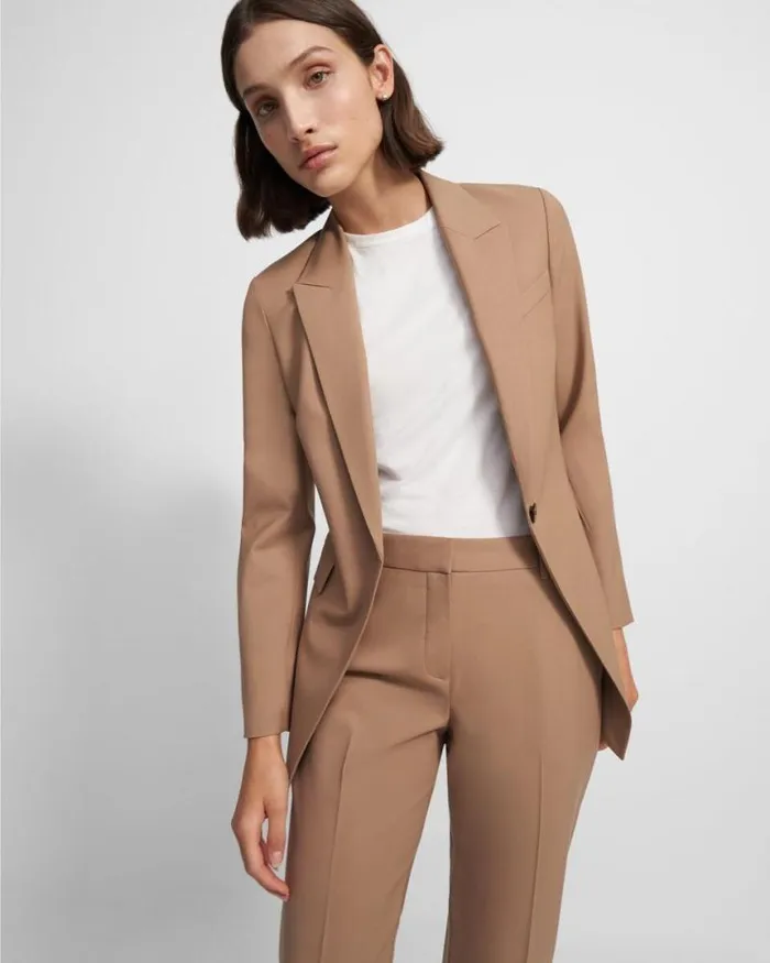 Suits Women Theory Etiennette Blazer In Good Wool Camel