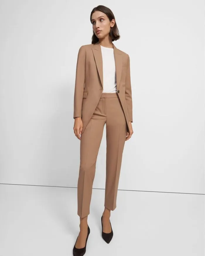 Suits Women Theory Etiennette Blazer In Good Wool Camel
