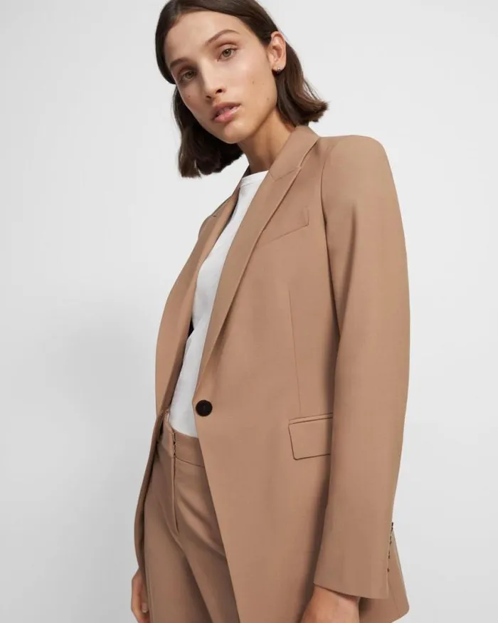 Suits Women Theory Etiennette Blazer In Good Wool Camel